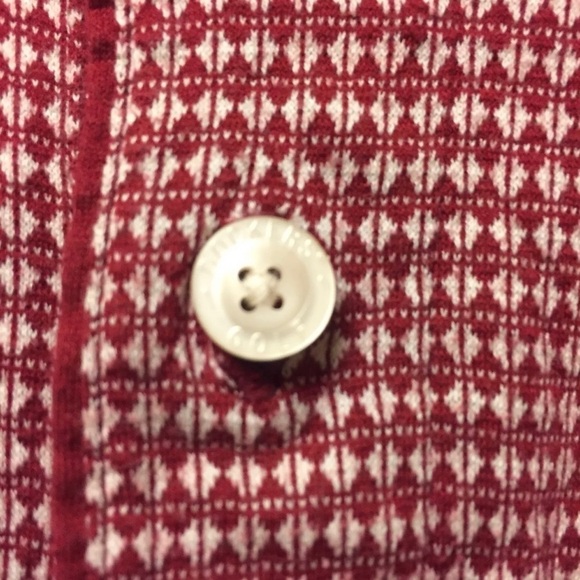 Dockers Golf Men’s Polo Shirt Size L Mercerized‎ Cotton Burgundy Print - Picture 6 of 7